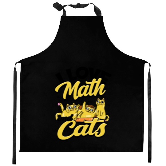 I love math and cats - cats Kitchen Aprons