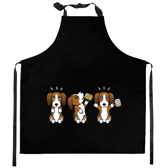 Basset Hound Beer Lover Kitchen Aprons