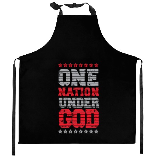 One Nation Under God USA American US America Kitchen Aprons