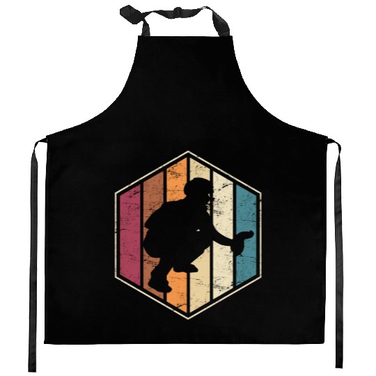 Vintage Baseball Catchers Baseball Catcher Softbal Kitchen Aprons