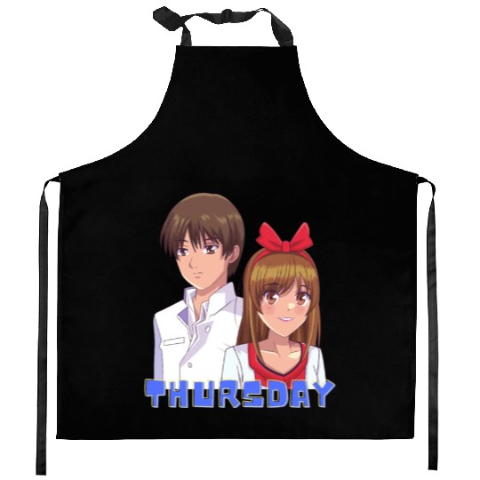 Anime Boy and Girl Day of The Week Thursday Kitchen Aprons
