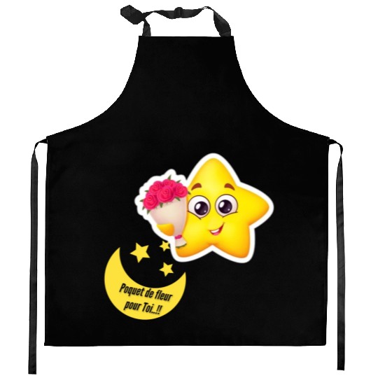 Design d'étoile et lune Kitchen Aprons