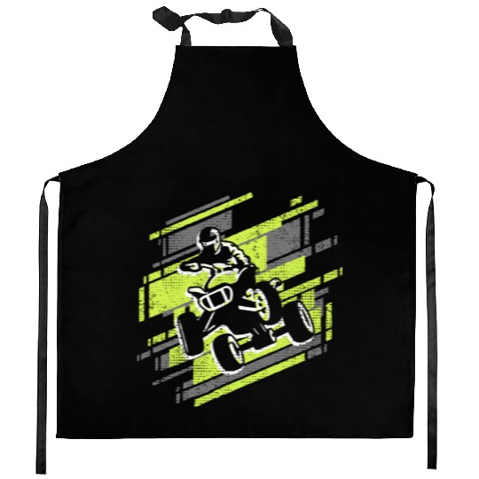 Quad Biker Offroad Vintage 4 wheeler ATV Kitchen Aprons