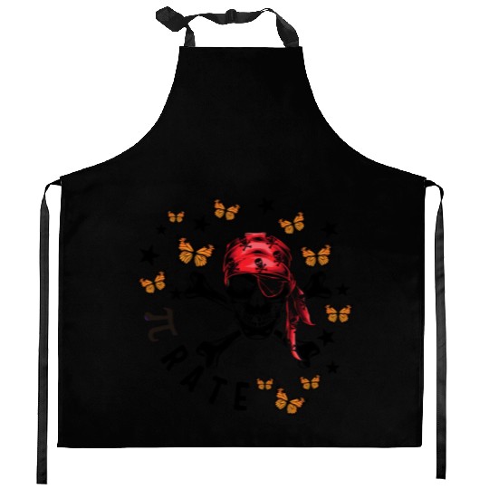 Halloween Math Teacher Kitchen Aprons, Pi Rate Skull Humor