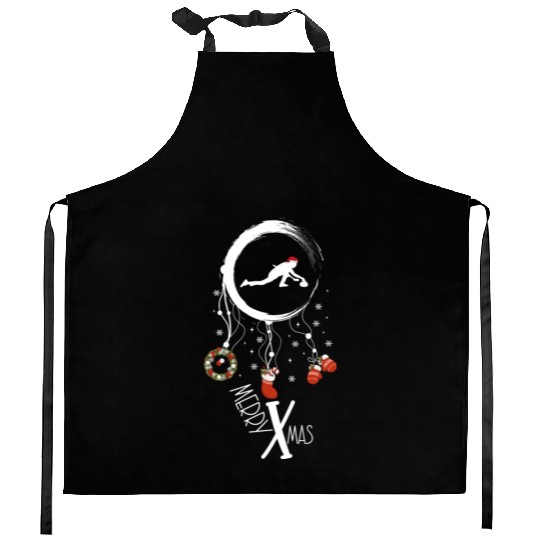 Winter dreamcatcher Christmas Curling Kitchen Aprons