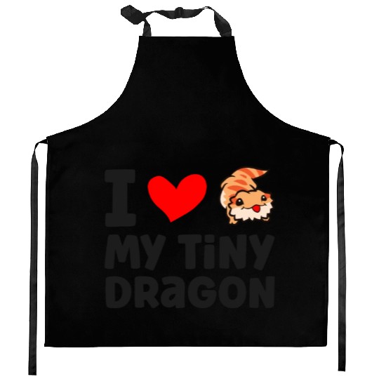 I Love My Tiny Dragon Reptile Pogona Lizard Kitchen Aprons