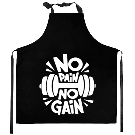 NO PAIN NO GAIN for athlètes Kitchen Aprons
