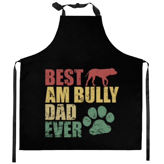 Best AM Bully Dad Ever Bulldog Pet Dog Kitchen Aprons