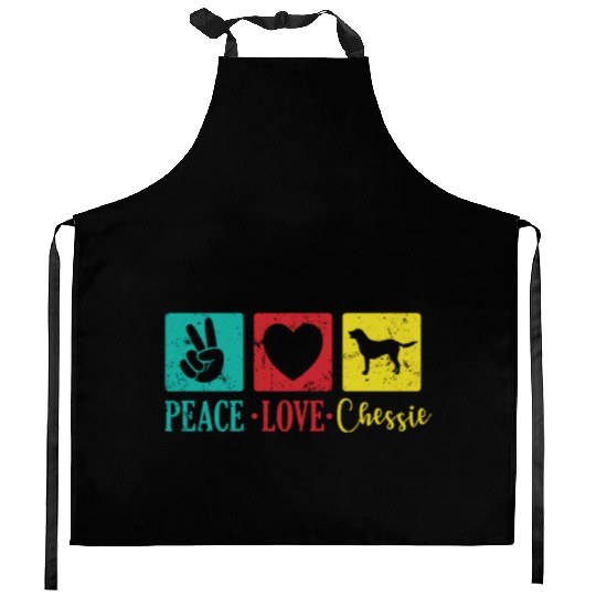Peace Love Chessie Dog Chesapeake Breed Kitchen Aprons