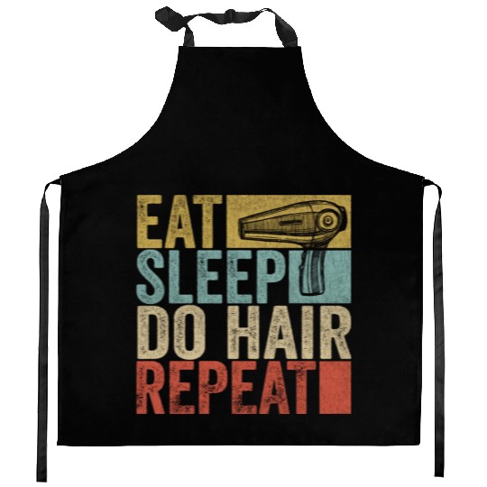 Eat Sleep Do Hair Repeat Kitchen Aprons Hairstylist Funny