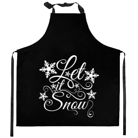 Let It Snow Christmas Snowflake Kitchen Aprons