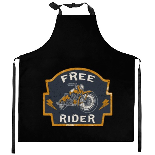 Free Rider Motorcycle Biker Vintage Kitchen Aprons