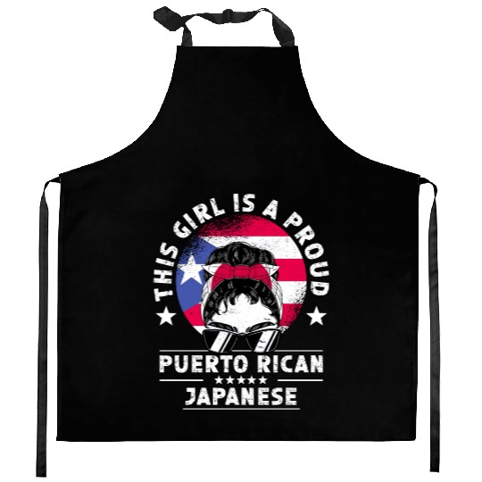 Puerto Rico Flag Japan Grown Women Girl Kitchen Aprons