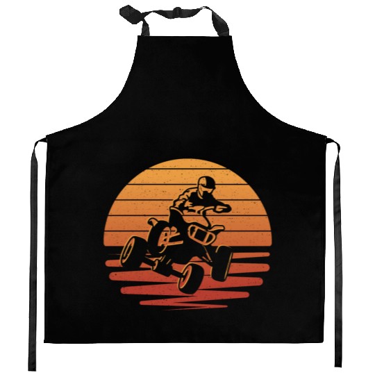 ATV Biker Retro Motocross 4 wheeler Quad Kitchen Aprons