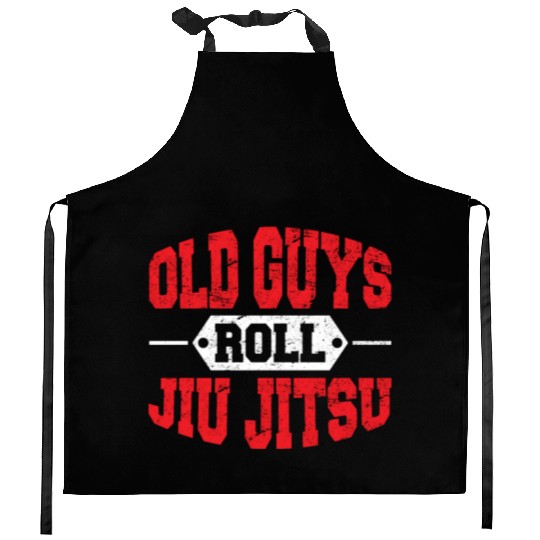 Brazilian Jiu Jitsu Old Guys Roll BJJ Training Jiu Kitchen Aprons