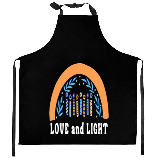 Love And Light Rainbow Hanukkah Jewish Chanukah Kitchen Aprons