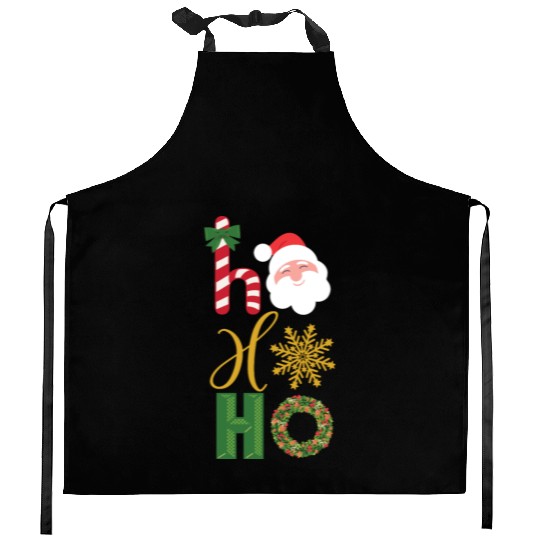 Ho Ho Ho Christmas icons Kitchen Aprons