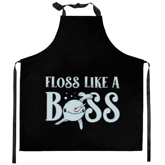 Floss Like A Boss Sea Unicorn Animal Lover Narwhal Kitchen Aprons