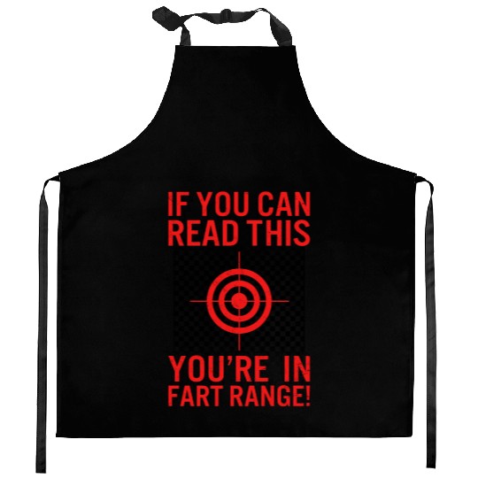Halloween Kitchen Aprons, You're In Fart Range Bullseye