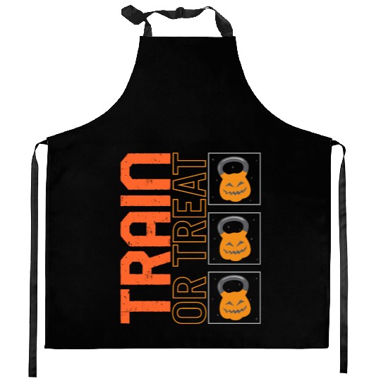 Halloween Gym Class Kitchen Aprons, Train Or Treat Kettle