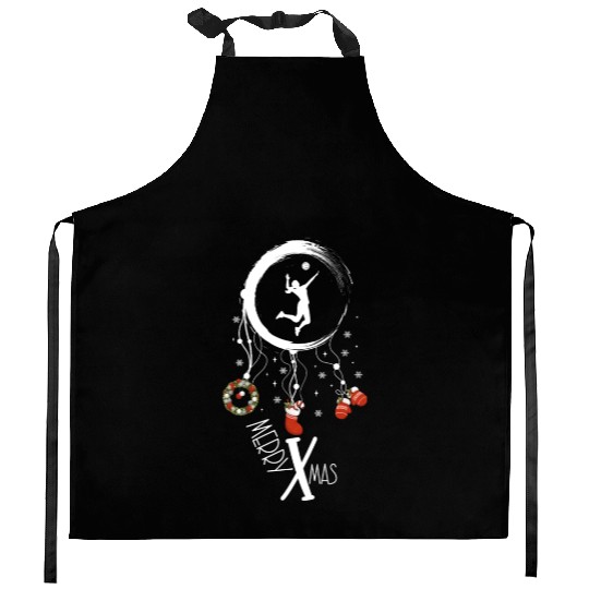 Winter dreamcatcher Christmas Volleyball Kitchen Aprons