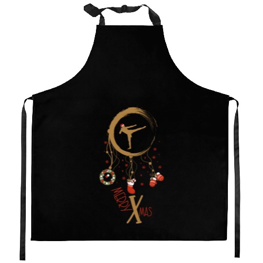 Winter dreamcatcher Christmas Karate Kitchen Aprons