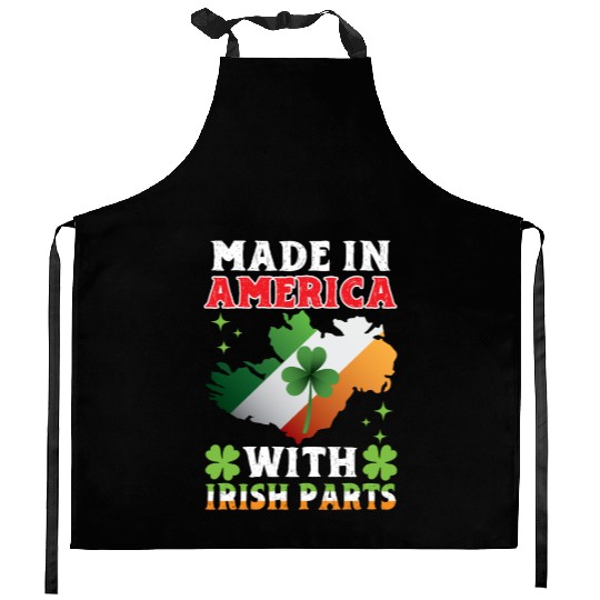 Made In America With Irish Parts Ireland Gaelic Kitchen Aprons