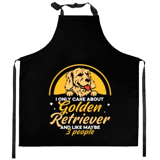 Golden retriever and like maybe 3 people Kitchen Aprons