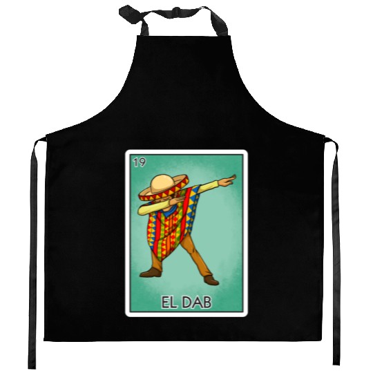 El Dab The Mexican Dab Card Mexican Lottery Card Kitchen Aprons
