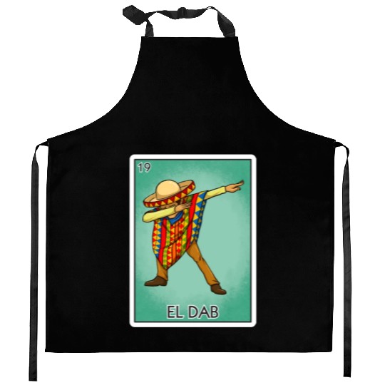 El Dab The Mexican Dab Card Mexican Lottery Card Kitchen Aprons