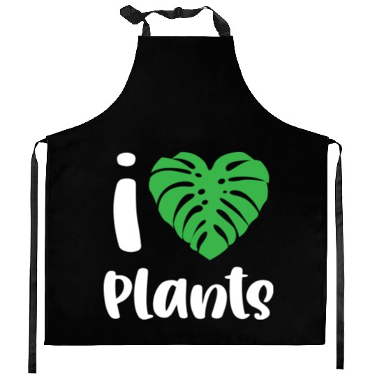 I Love Plants Funny Gardener Plant Garden Lover Kitchen Aprons