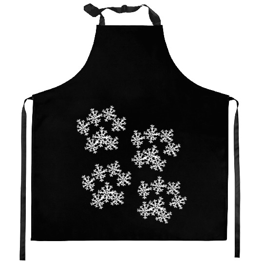 Snowflake Paw Prints Kitchen Aprons