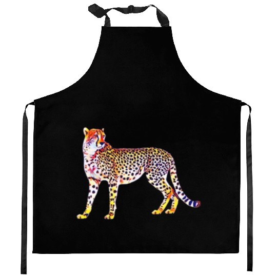 Cheetah Mother with Cubs Motif Predator Cat Animal Kitchen Aprons