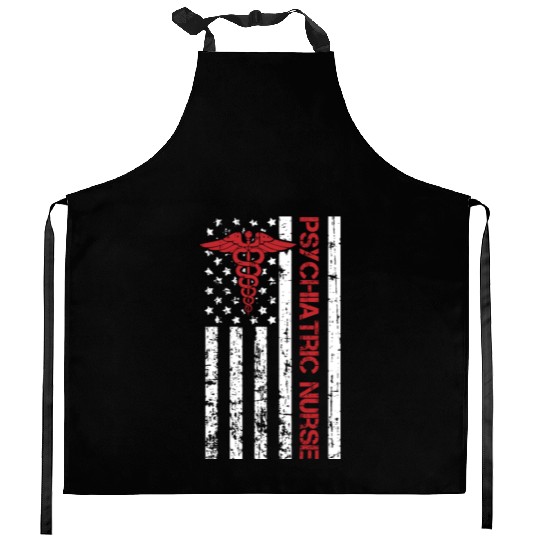Psychology Psychologist Us Flag Psych Nurse Kitchen Aprons