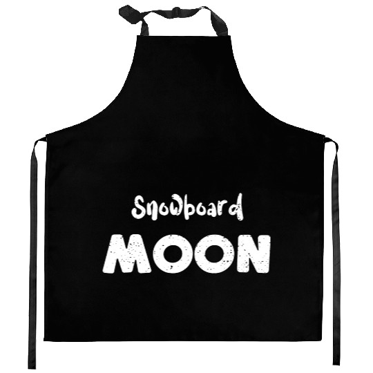 Snowboard Moon - Snowboarding Kitchen Aprons