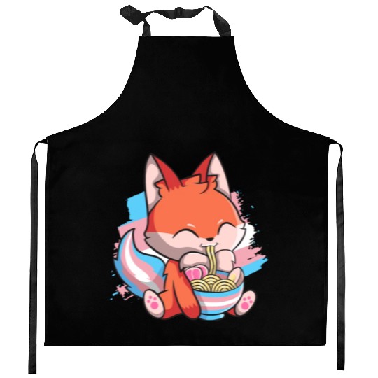 Transgender Pride Kawaii Fox Ramen Noodles Trans F Kitchen Aprons