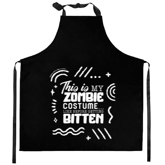Halloween Kitchen Aprons, This Is My Zombie Funny Lazy
