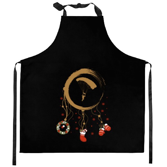 Winter dreamcatcher Christmas Paraglider Kitchen Aprons