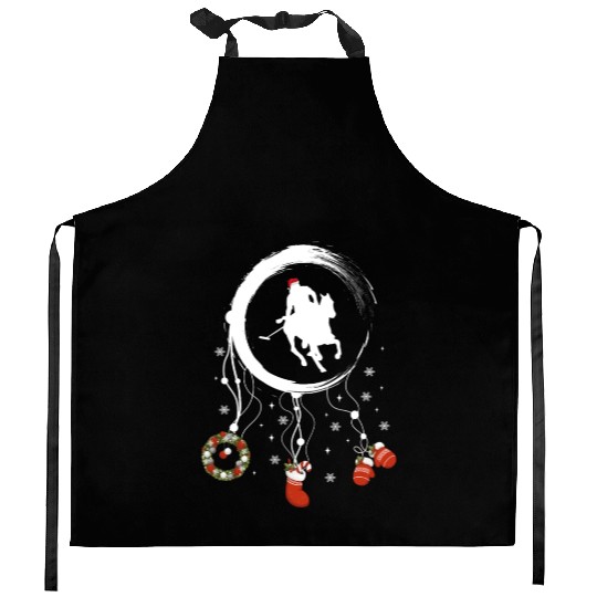 Winter dreamcatcher Christmas Polo player Kitchen Aprons