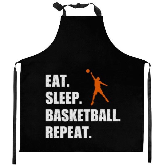 Eat Sleep Basketball Repeat Funny Basketball Kitchen Aprons