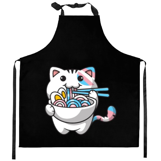 Transgender Pride Kawaii Cat Ramen Noodles Trans F Kitchen Aprons