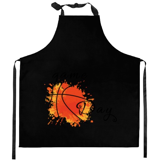 Game Day Basketball Lightning Bolt Kitchen Aprons