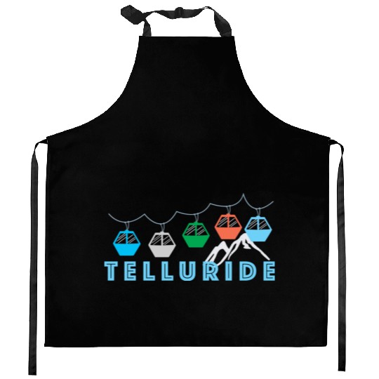 Colorado Ski Mountain Gondola Telluride Kitchen Aprons