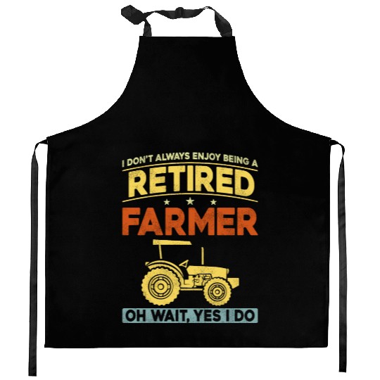 Farming Farmer Retired Vintage Kitchen Aprons