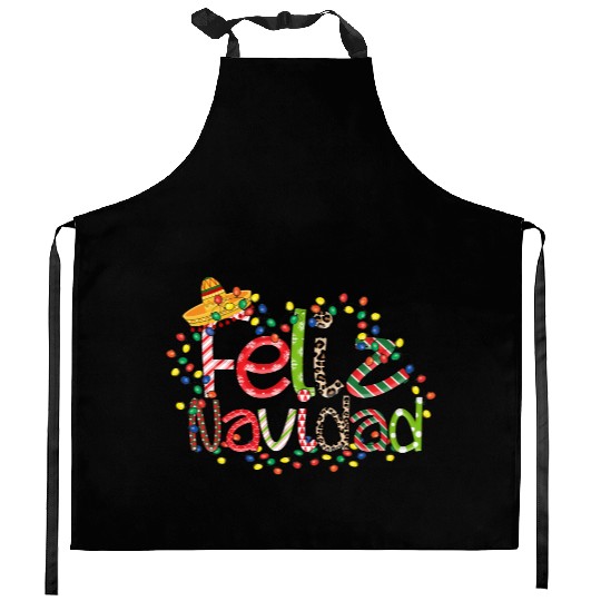 Feliz Navidad Song Christmas Merry Christmas Kitchen Aprons