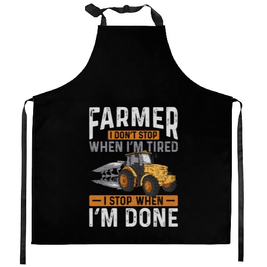 Farming Farmer Vintage Tractor Kitchen Aprons