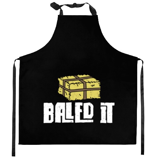 Farming Farmer Hay Bale Pun Kitchen Aprons