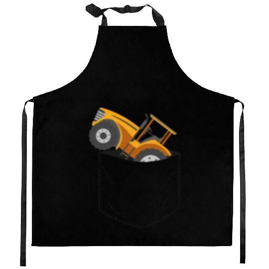Farming Farmer Pocket Tractor Kitchen Aprons