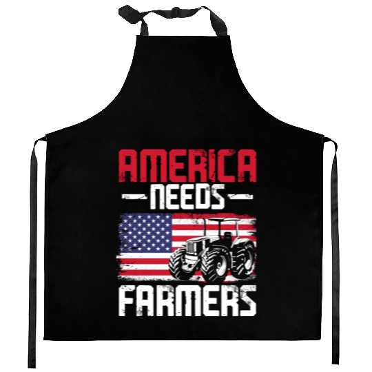 Farming Farmer Vintage Tractor Us Kitchen Aprons