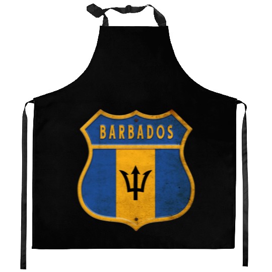 Barbados coat of arms flag design Kitchen Aprons